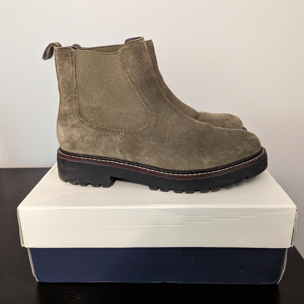 Caslon Olive Suede Combat Boots